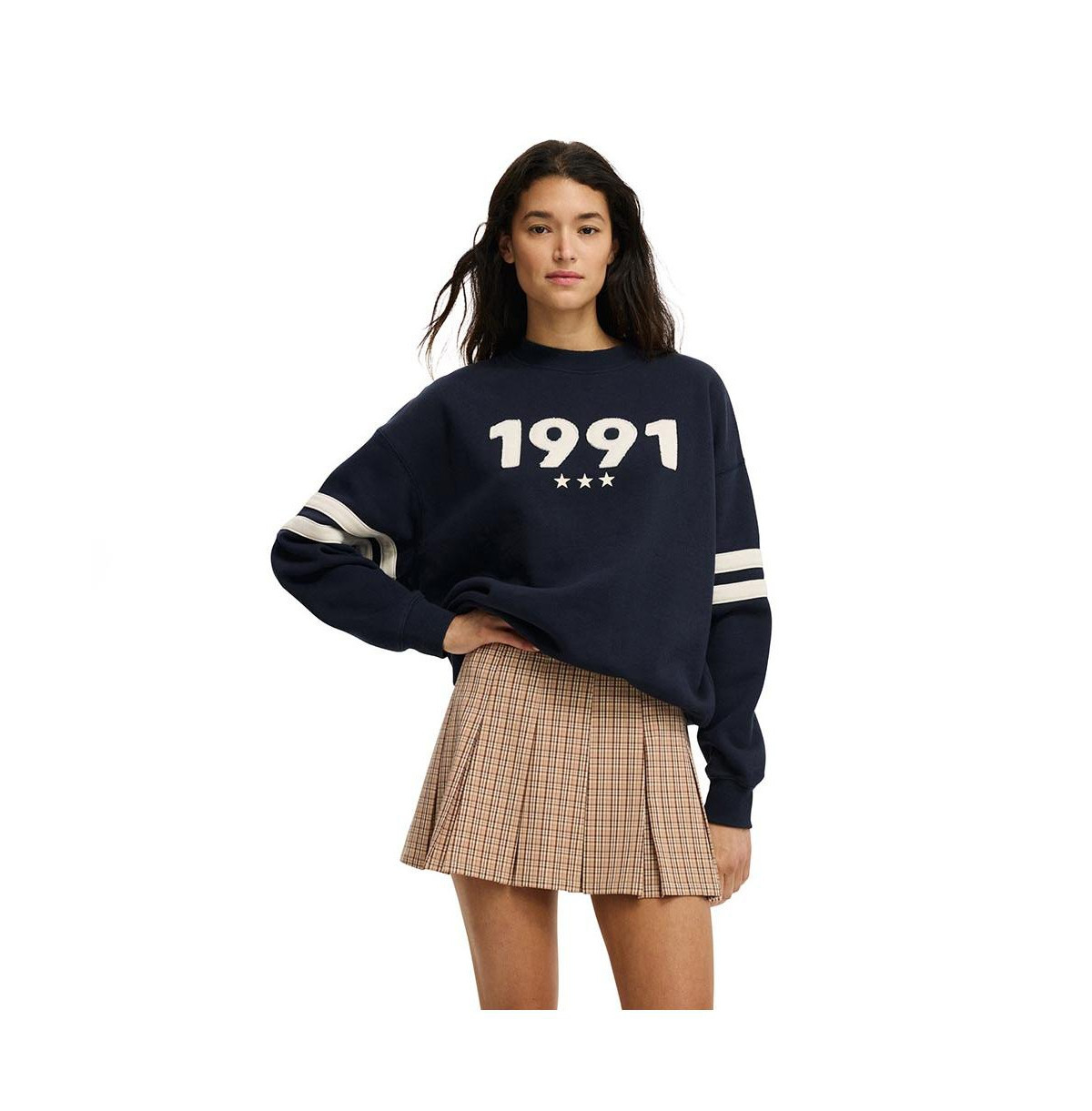 Cotton On Women's Graphic Crew Sweatshirt - 1991 stars/total eclipse | Macy's