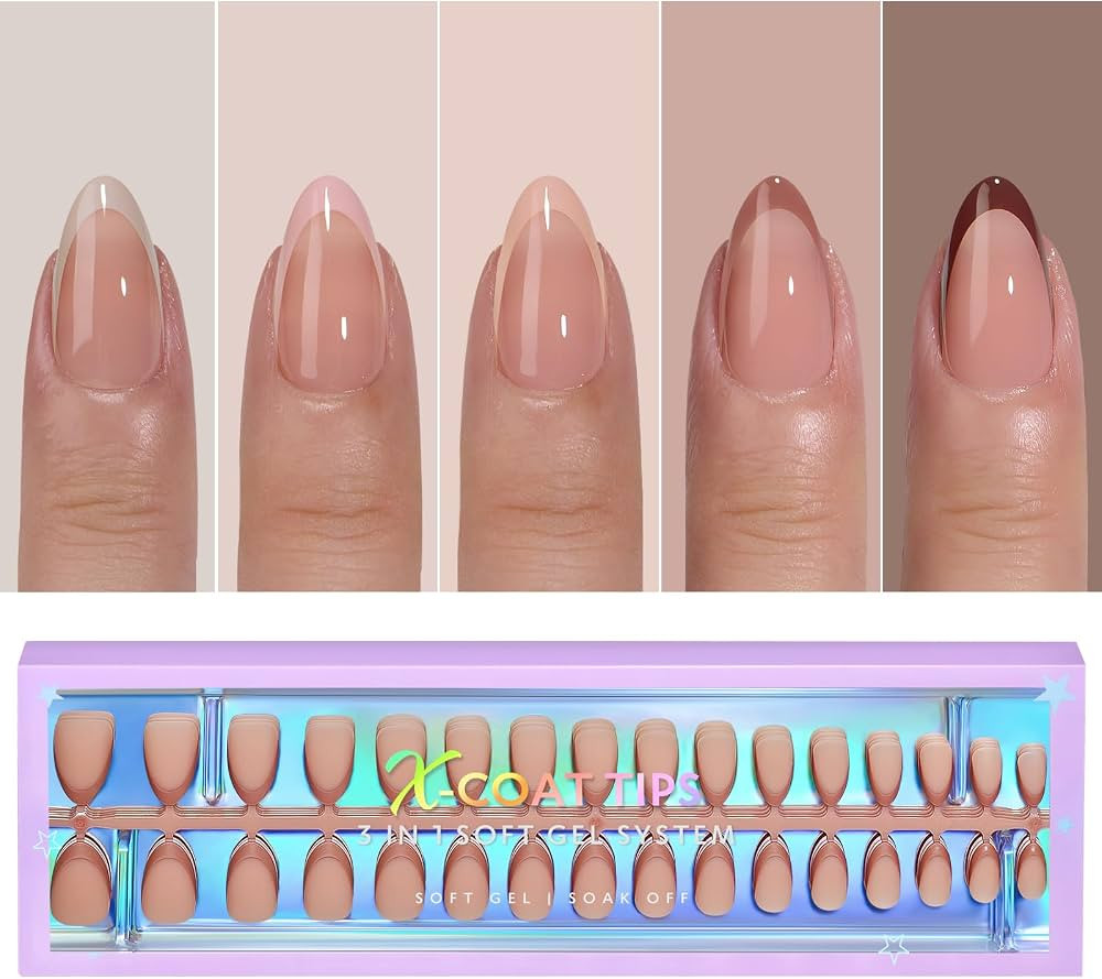 btartboxnails X-Coat Tips French Nails - Skin Tones French Tip Press on Nails, 160Pcs 16 Sizes Sh... | Amazon (US)