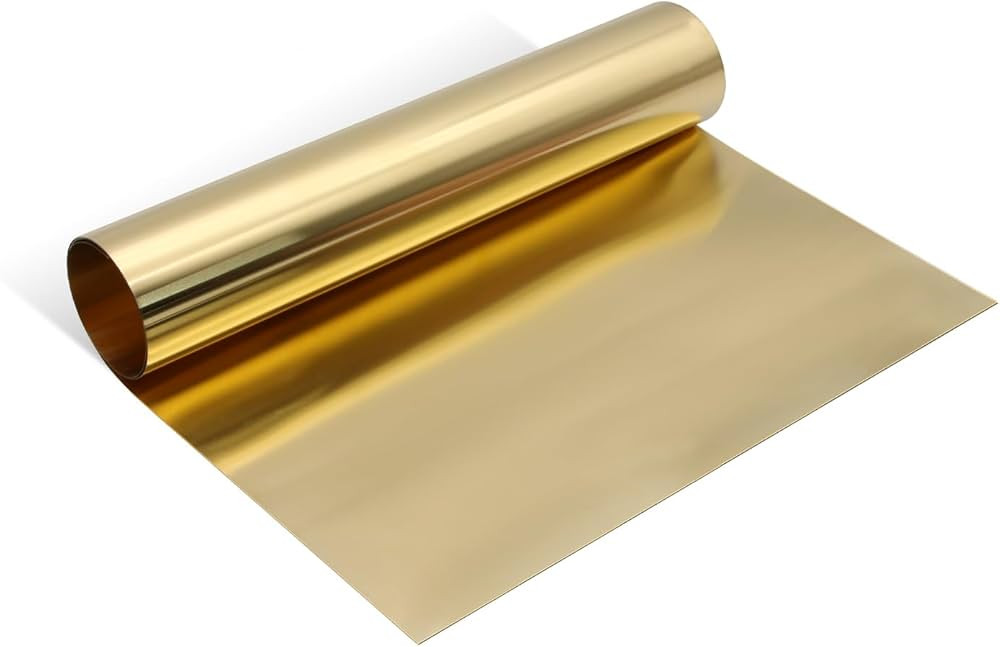 Brass Sheet Roll, Gold Foil Sheets 1000mm x 300mm x 0.1mm for Crafts, Electrical Repairs, DIY Pro... | Amazon (US)