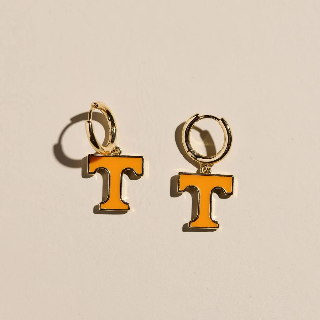 University of Tennessee Huggie Earrings | Nickel and Suede