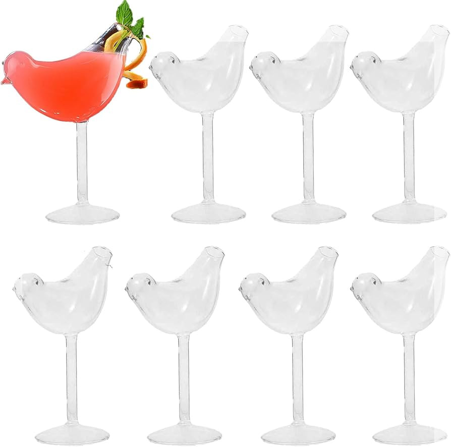 UPKOCH 8 Pack Cocktail Glass Bird Shaped Cocktail Glass Set Creative Glass Goblet Clear Champagne... | Amazon (US)