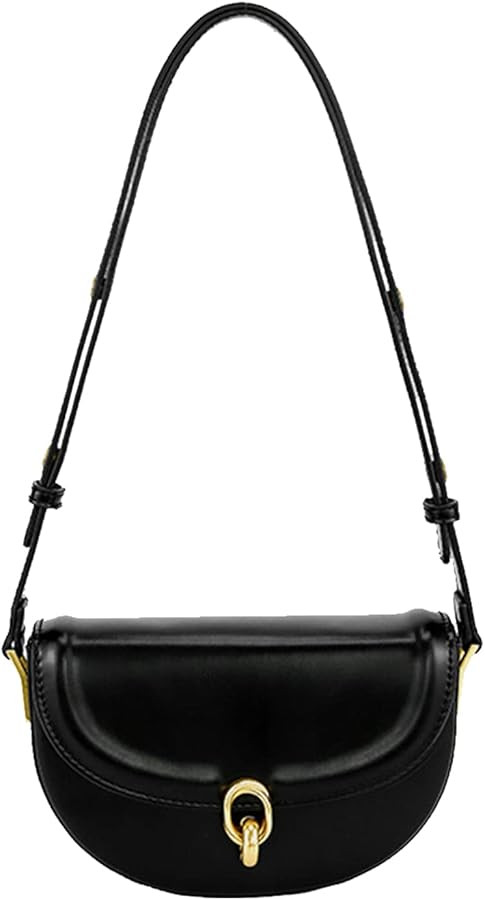 DIBAKO PU Leather Saddle Bags for Women Half Moon Crossbody Underarm Bag | Amazon (US)