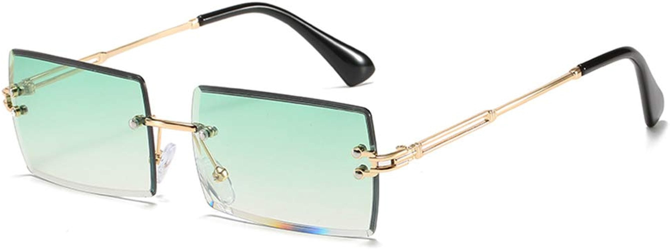 Heptagram Rimless Rectangle Sunglasses for Women Square Fashion Frameless Small Vintage Buffs Gla... | Amazon (US)