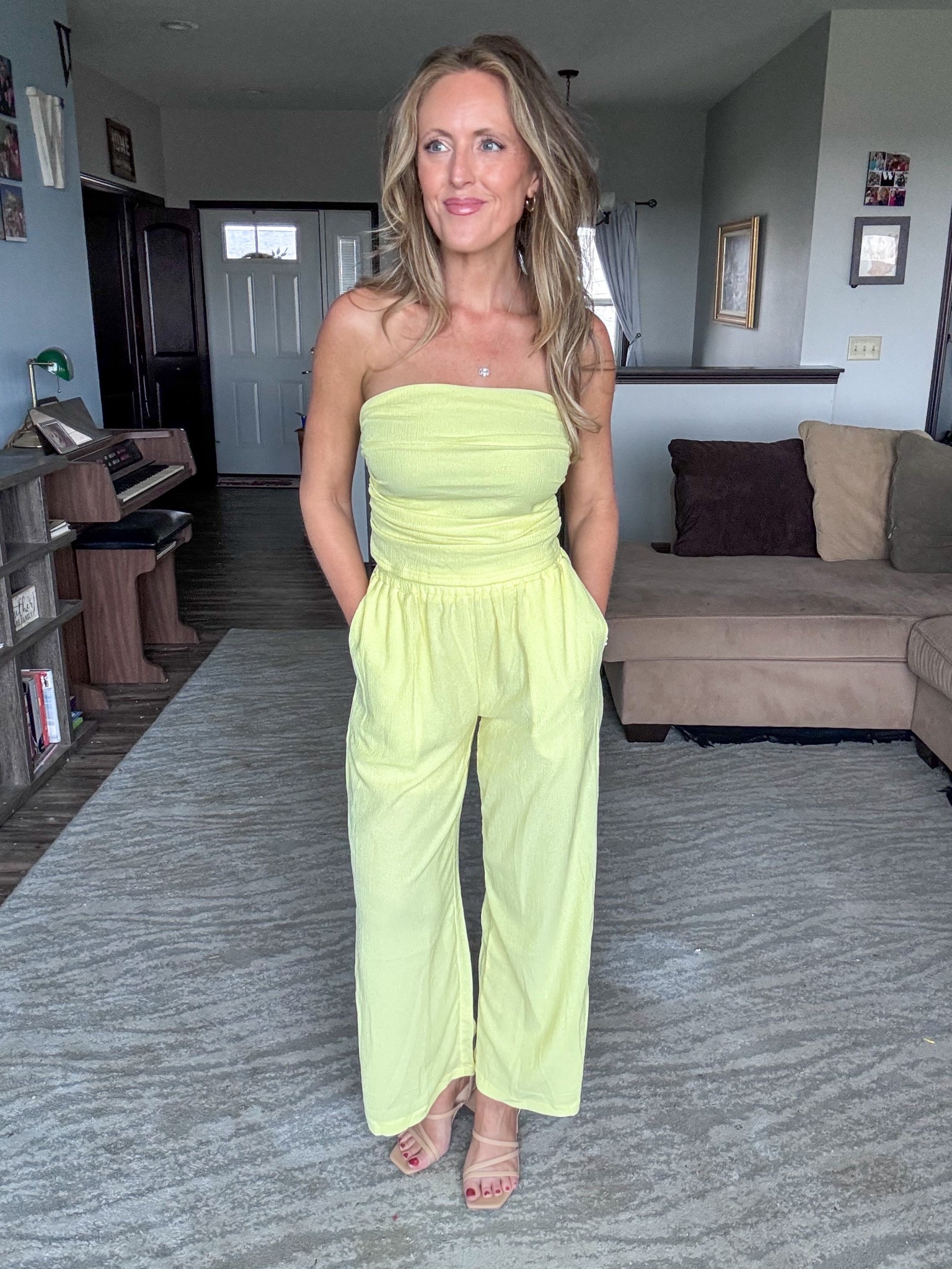 A two piece set in yellow and strapless?! 💛 Enough said! Loving everything about this! Wearing a petite small.

As an Amazon Influencer I earn commission on qualifying purchases.

Two piece set in yellow, effortless fashion, mom style, pants set, strapless set, yellow outfit inspo, spring fashion idea, summer outfit inspo 

#LTKOver40 #LTKMidsize #LTKootd