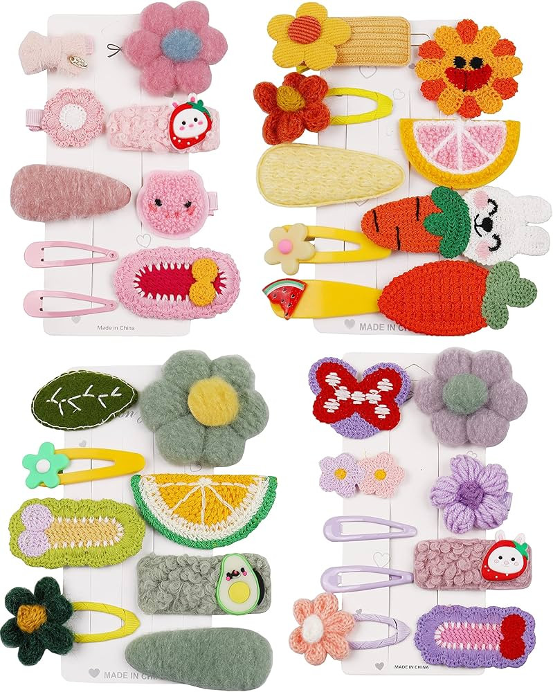 33 PCS Hairpin Candy-colored kid's hair accessories, flower and fruit, rainbow hairpin set, girl ... | Amazon (US)