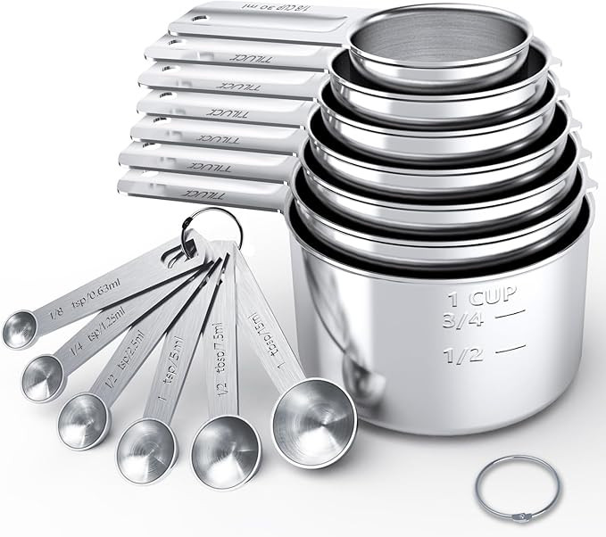 Stainless Steel Measuring Cups & Spoons Set,Coffee Scoop Spoon,Kitchen Gadgets for Cooking & Baki... | Amazon (US)