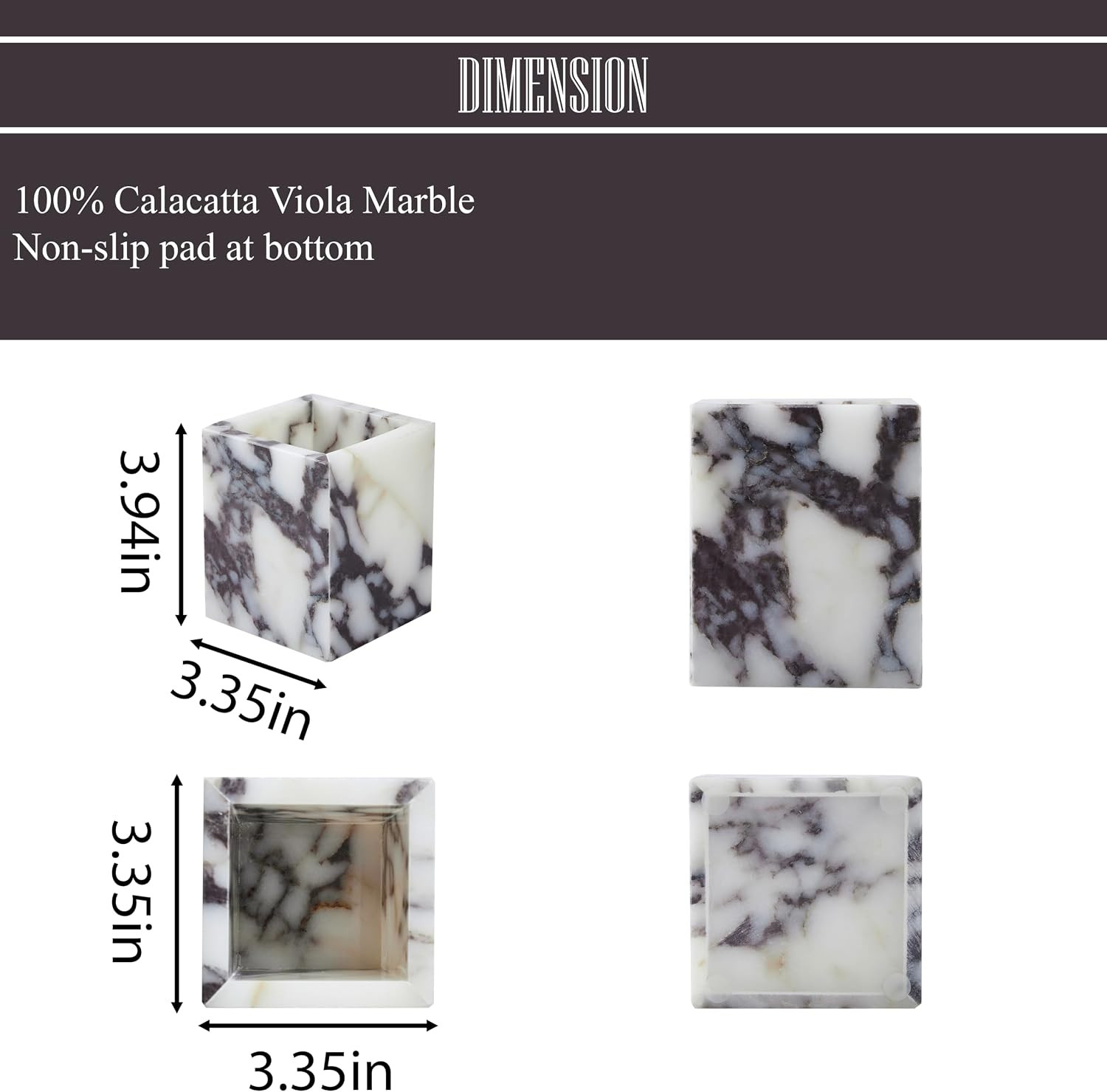 Denique Genuine Calacatta Viola Toothbrush Holders for Bathroom, Natural Marble Makeup Brush Hold... | Amazon (US)