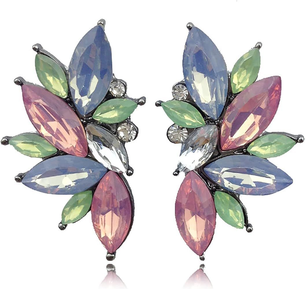 CSIYANJRY99 Glitter Rhinestone Statement Earrings for Women Girls Fashion Bling Colorful Crystal ... | Amazon (US)