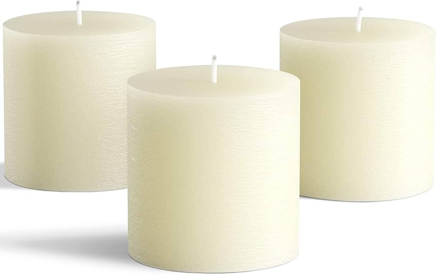 Melt Candle Pillar Candles, 3 Pack - Unscented Candles for Home, Church, Weddings, & More - 3" x ... | Amazon (US)