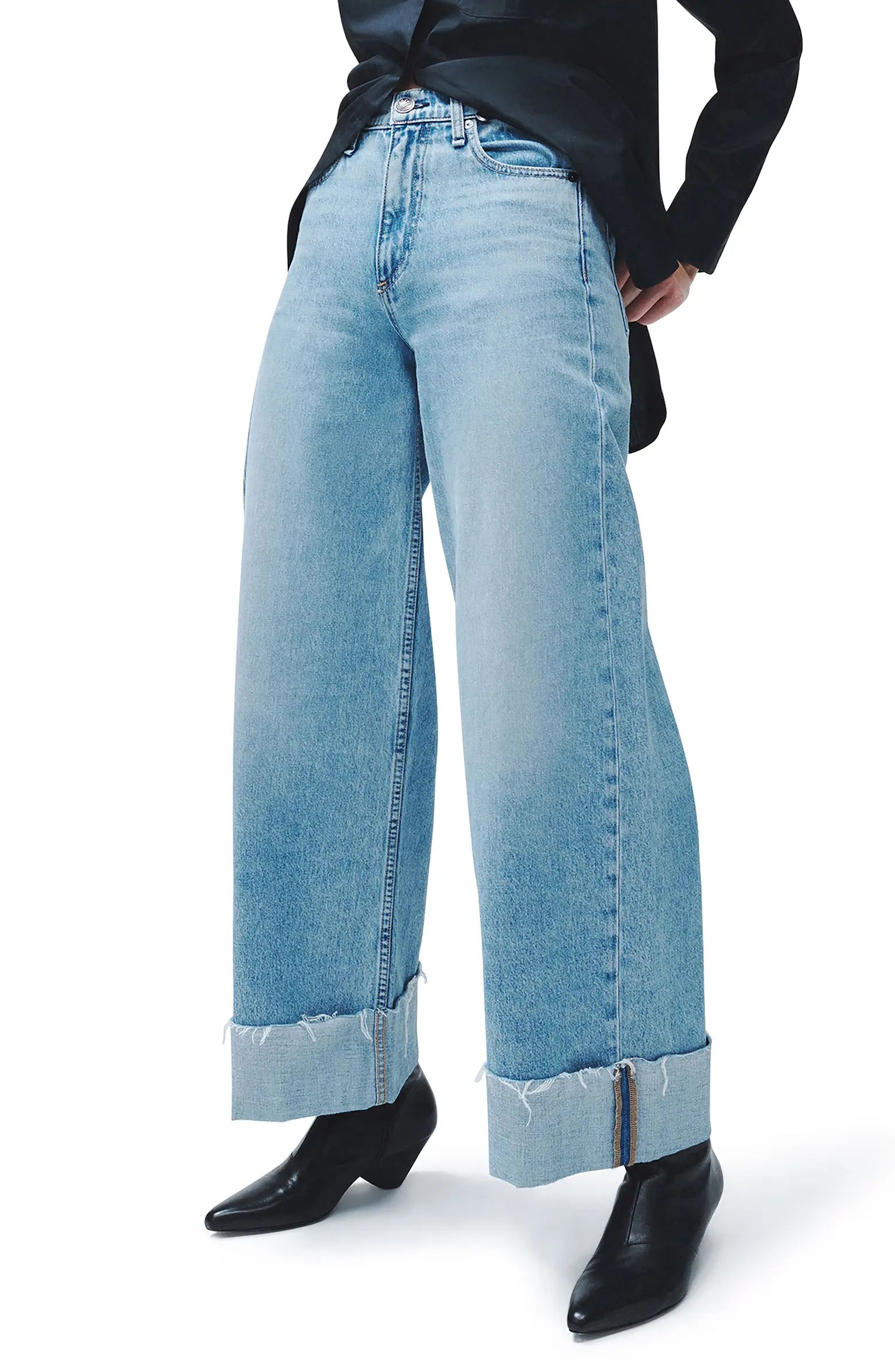 Sofie Cuffed High Waist Wide Leg Jeans | Nordstrom