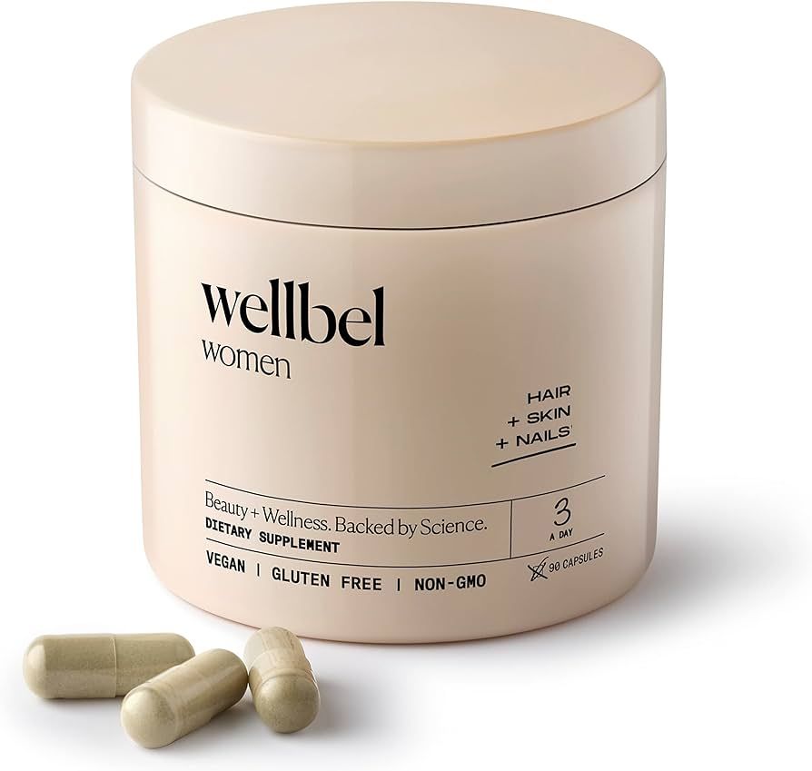 WELLBEL Women Clean Supplement for Hair, Skin, and Nails, Vegan, Gluten Free and Non GMO 90 Count | Amazon (US)