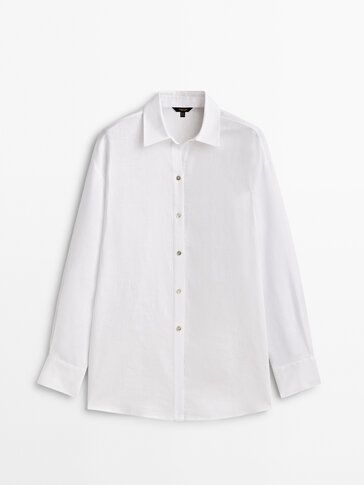 100% linen oversize blouse | Massimo Dutti (US)