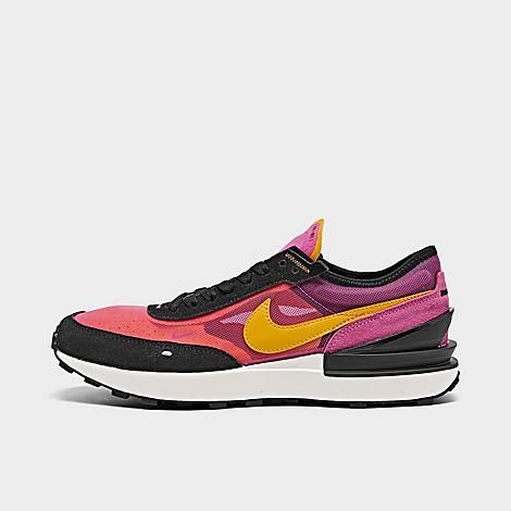 Nike Big Kids' Waffle One Casual Shoes in Black/Pink/Active Fuchsia Size 4.5 Suede | Finish Line (US)