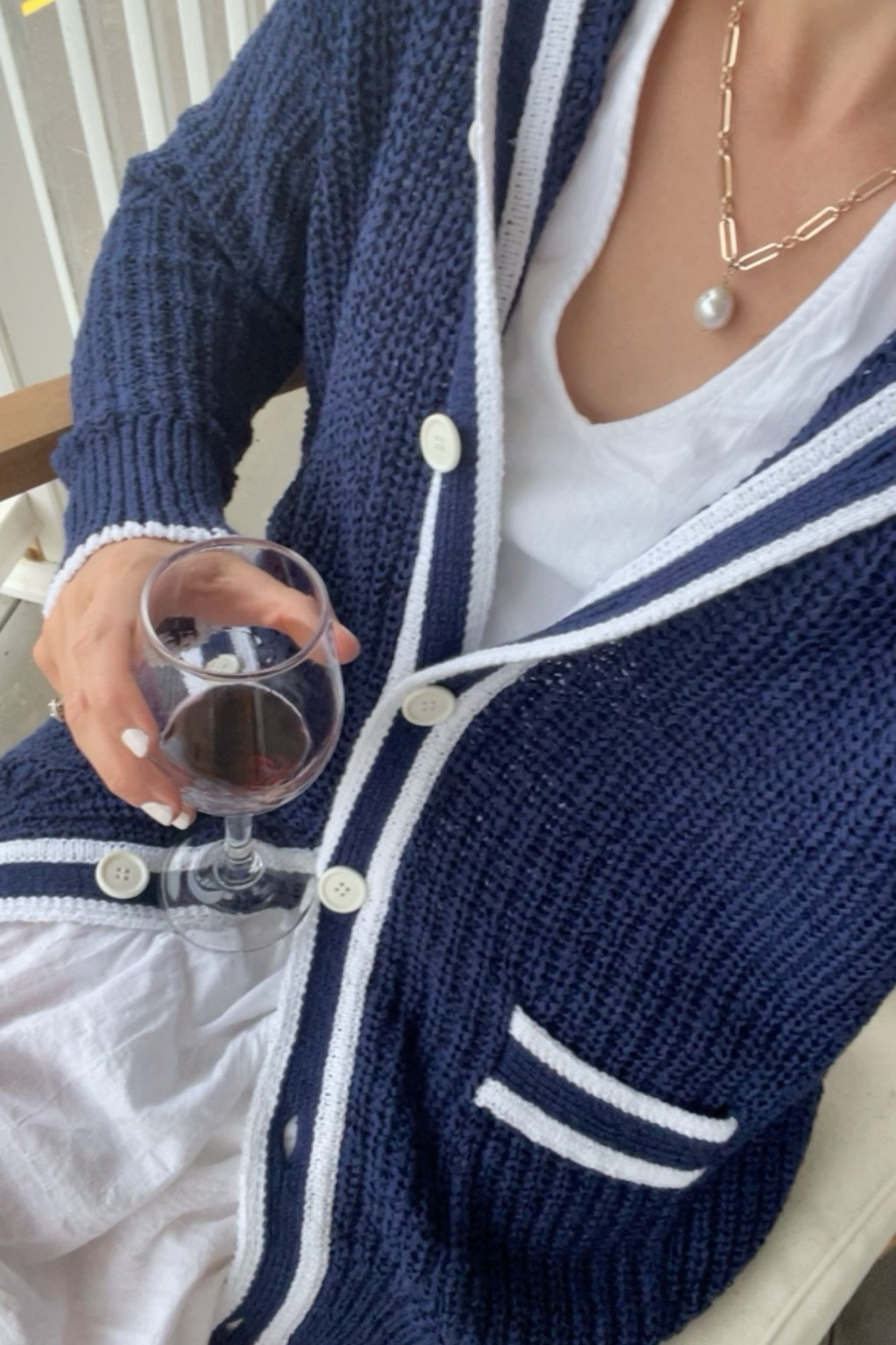 Coastal grandma, sailor sweater, sailcore, pearl necklace, seas jewelry, New England, ootd, summer outfit 

#LTKSeasonal