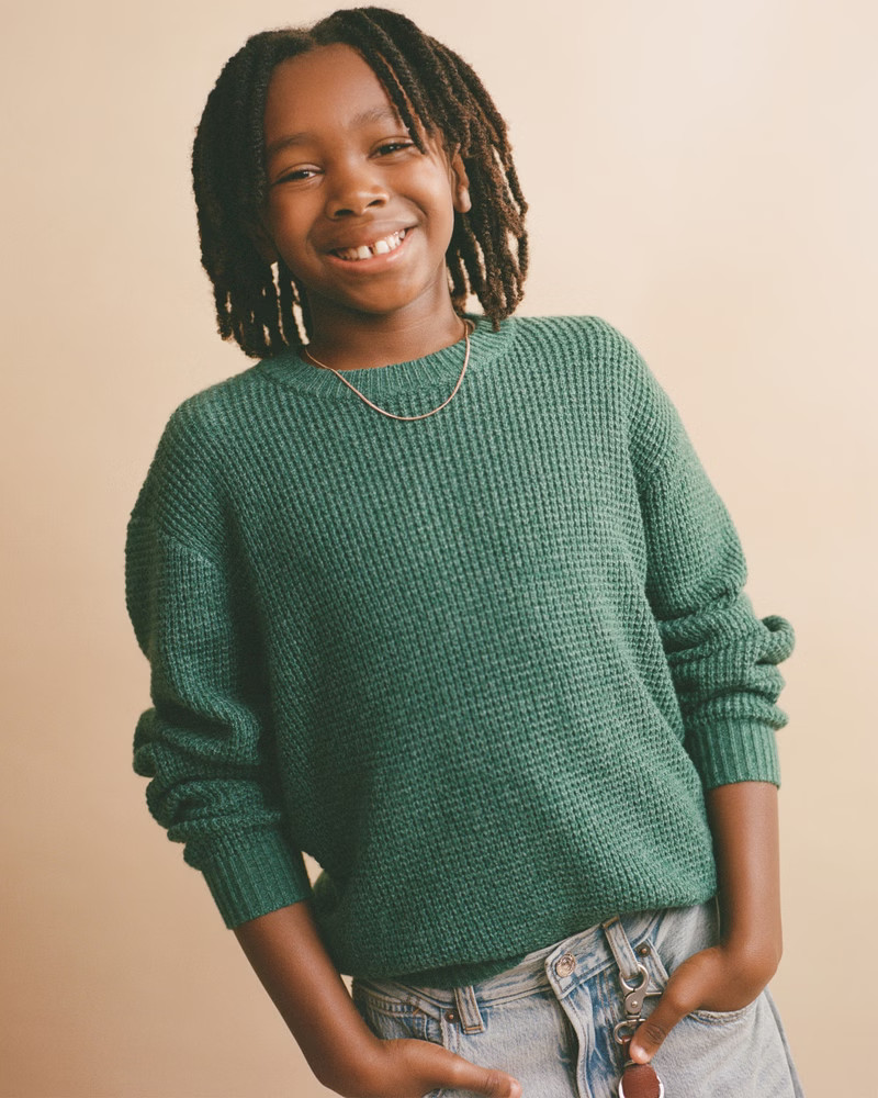 waffle crew sweater | Abercrombie & Fitch (US)