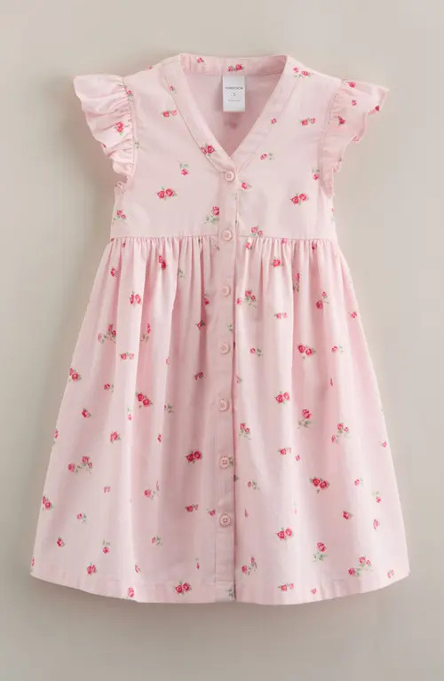 Nordstrom Kids' Flutter Sleeve Cotton Dress in Pink Amour Fair Roses at Nordstrom, Size 4 | Nordstrom
