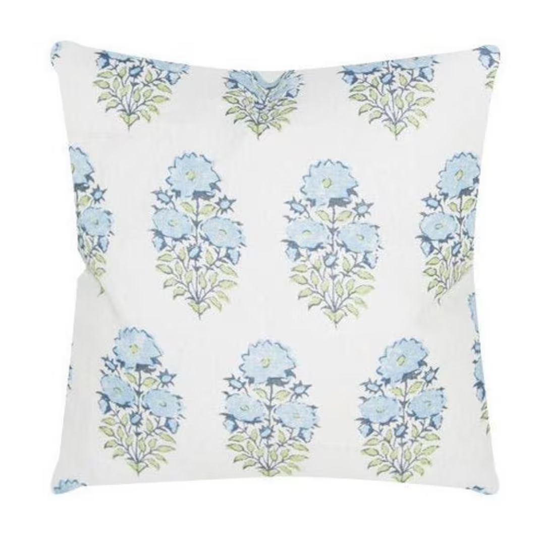 Lisa Fine Mughal Flower Pillow Cover in Monsoon // Designer - Etsy | Etsy (US)