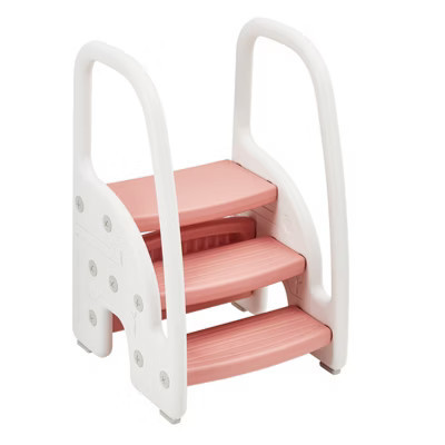 Kids Step Stool with Handles, Adjustable Toddler 3-Step Stool with Non-Slip Design, Plastic Stepping Standing Stool Helper, for Bathroom, Sink, Pink | Target