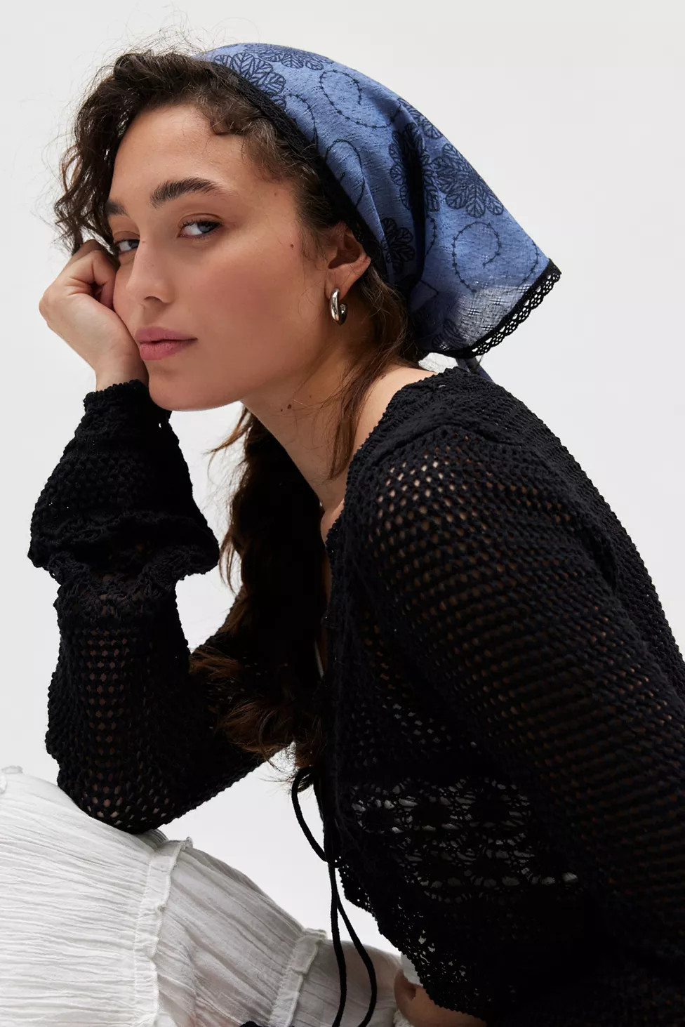 Floral Chambray Headscarf | Urban Outfitters (US and RoW)