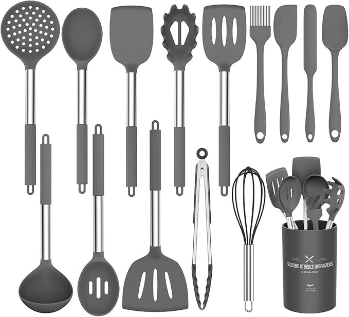 Silicone Cooking Utensil Set,Umite Chef Kitchen Utensils 15pcs Cooking Utensils Set Non-stick Hea... | Amazon (US)