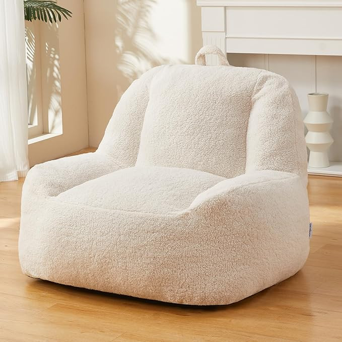 Homguava Bean Bag Chair Sherpa Bean Bag Lazy Sofa Beanbag Chairs for Adults, Teens with High Dens... | Amazon (US)