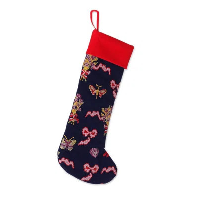 The Holiday Aisle® Handmade Holiday Fantasy Embroidered Suede Christmas Stocking | Wayfair North America