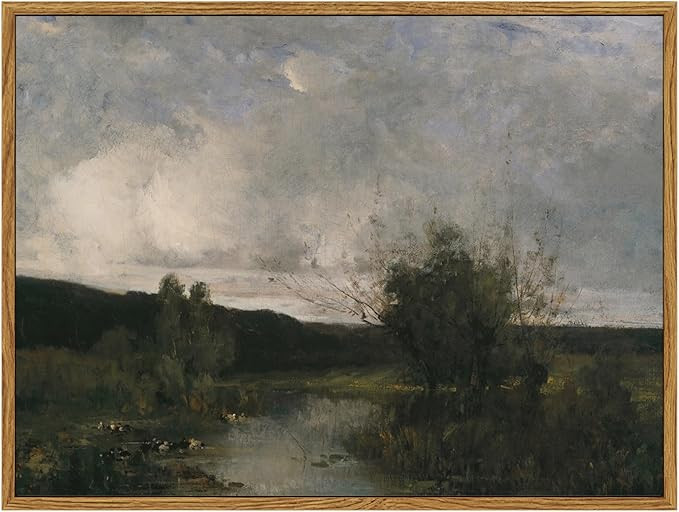 ARPEOTCY Landscape Framed Wall Art, Evening Sky River Living Room Art Decor Aesthetic, 12x16 Inch... | Amazon (US)