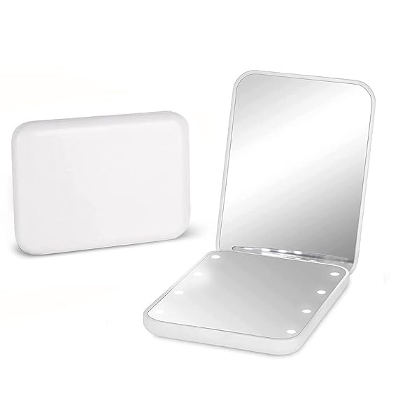 Kintion Pocket Mirror, 1X/3X Magnification LED Compact Travel Makeup Mirror with Light for Purse,... | Amazon (US)