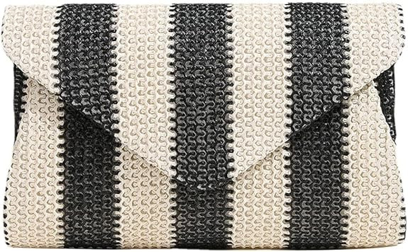 Obosoyo Straw Crossbody Bag, Clutch, Woven Shoulder Bag for Women - Summer Beach Envelope Purse W... | Amazon (US)