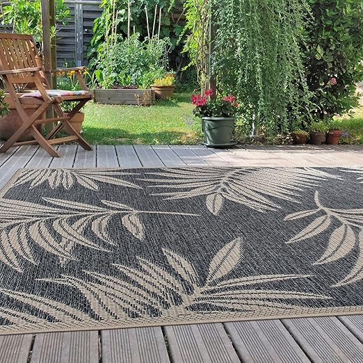 Rugshop Leaf Design Easy Cleaning for Patio Rugs,Deck Rugs,Balcony Rugs Indoor/Outdoor Area Rug 7... | Amazon (US)