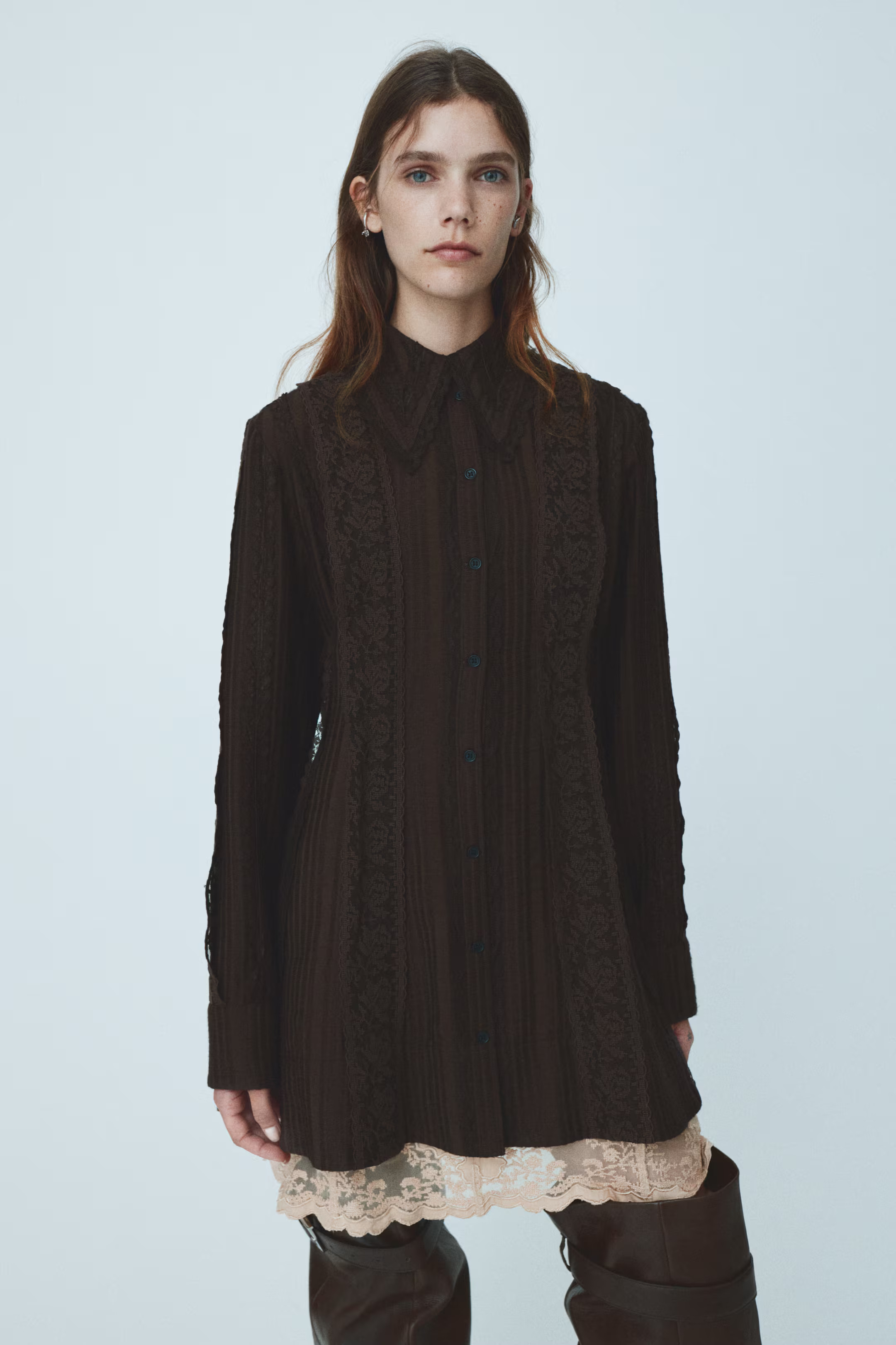 Lace-Trimmed Shirt Dress | H&M (US + CA)