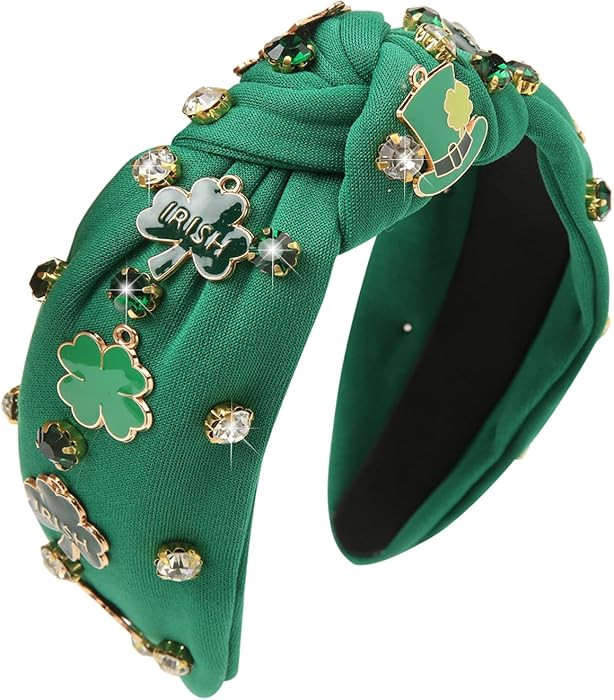 St Patricks Day Headband Women Shamrock Green Headband Irish Lucky Clover Hairband Saint Patricks... | Amazon (US)