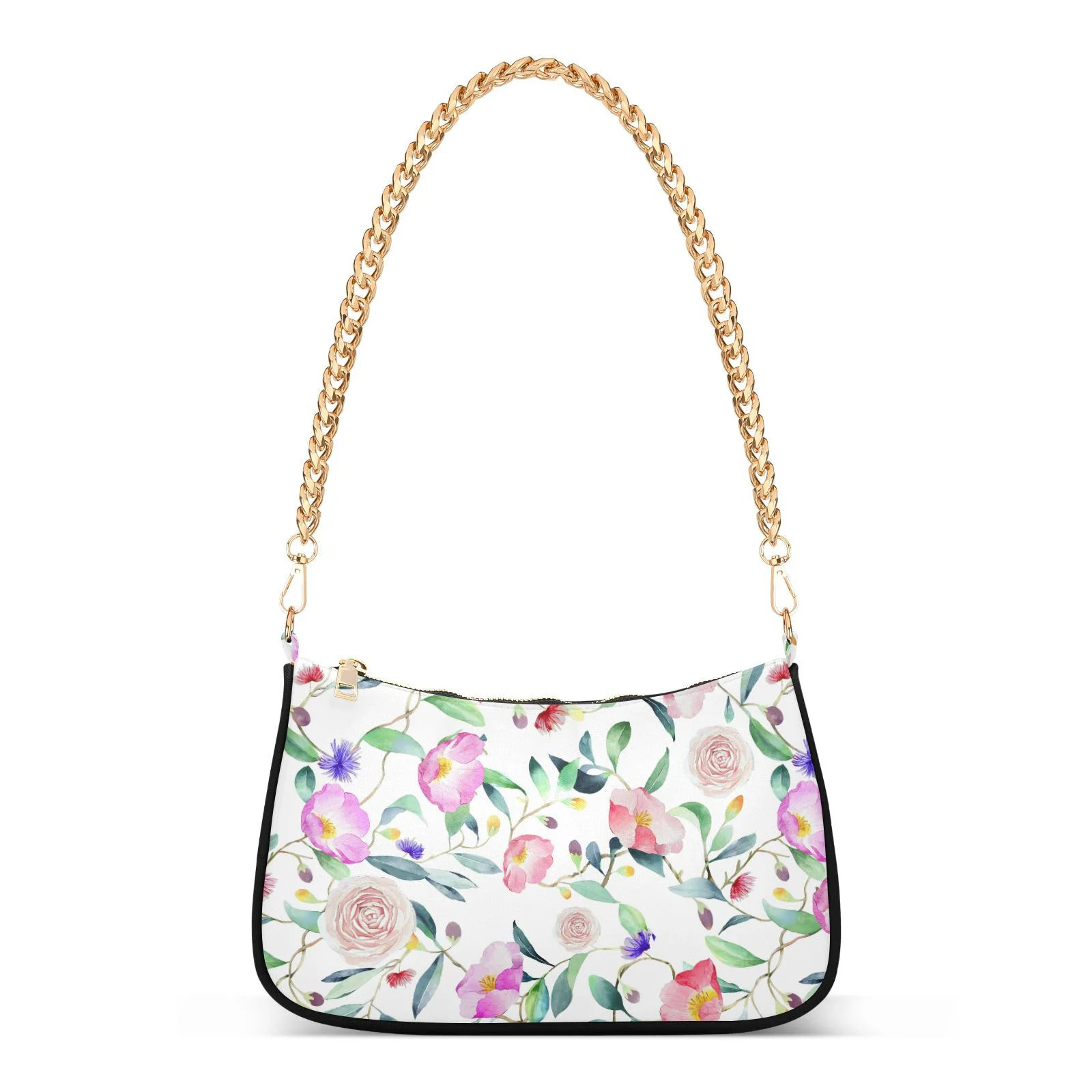 ALAZA Pink Rose Flower Floral Shoulder Bag Purse for Women Tote Handbag with Zipper Closure | Walmart (US)