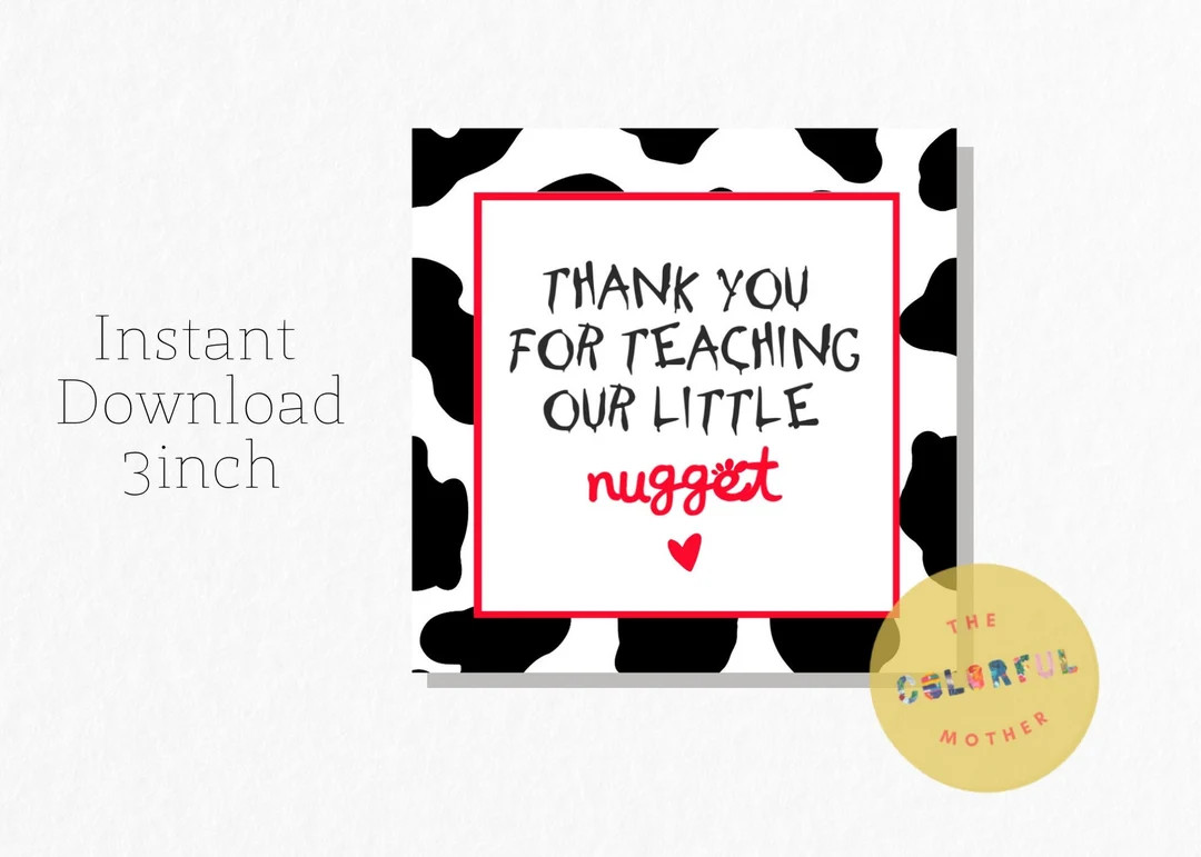 Teacher appreciation tag/ ChikFilA Teacher Gift/ Teacher appreciation week/ Printable Teacher Tha... | Etsy (US)