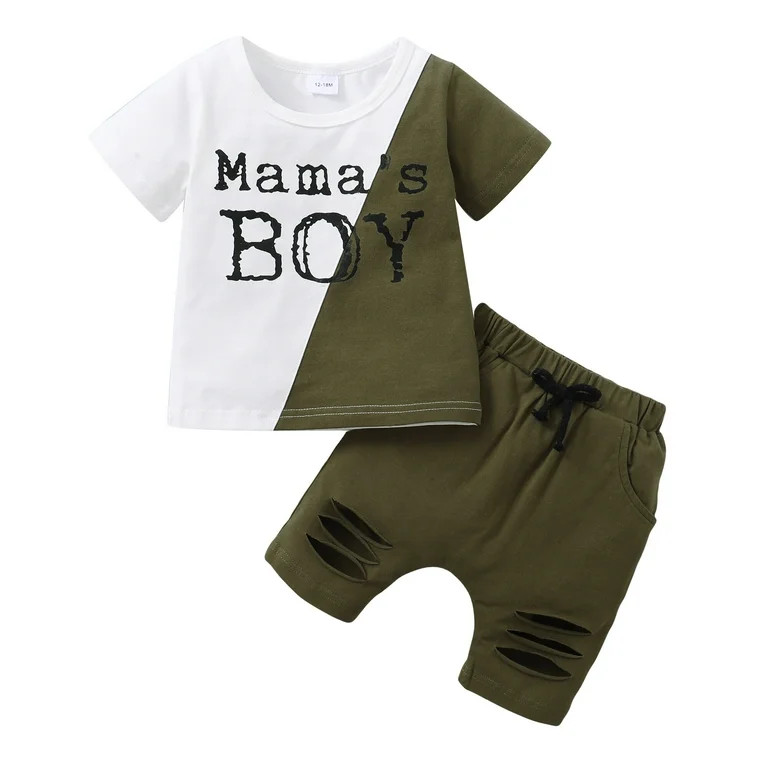 3T Baby Boys Clothes Baby Boys 2PCS Outfits 3-4T Boys Letter Print Short Sleeve Round Neckline To... | Walmart (US)