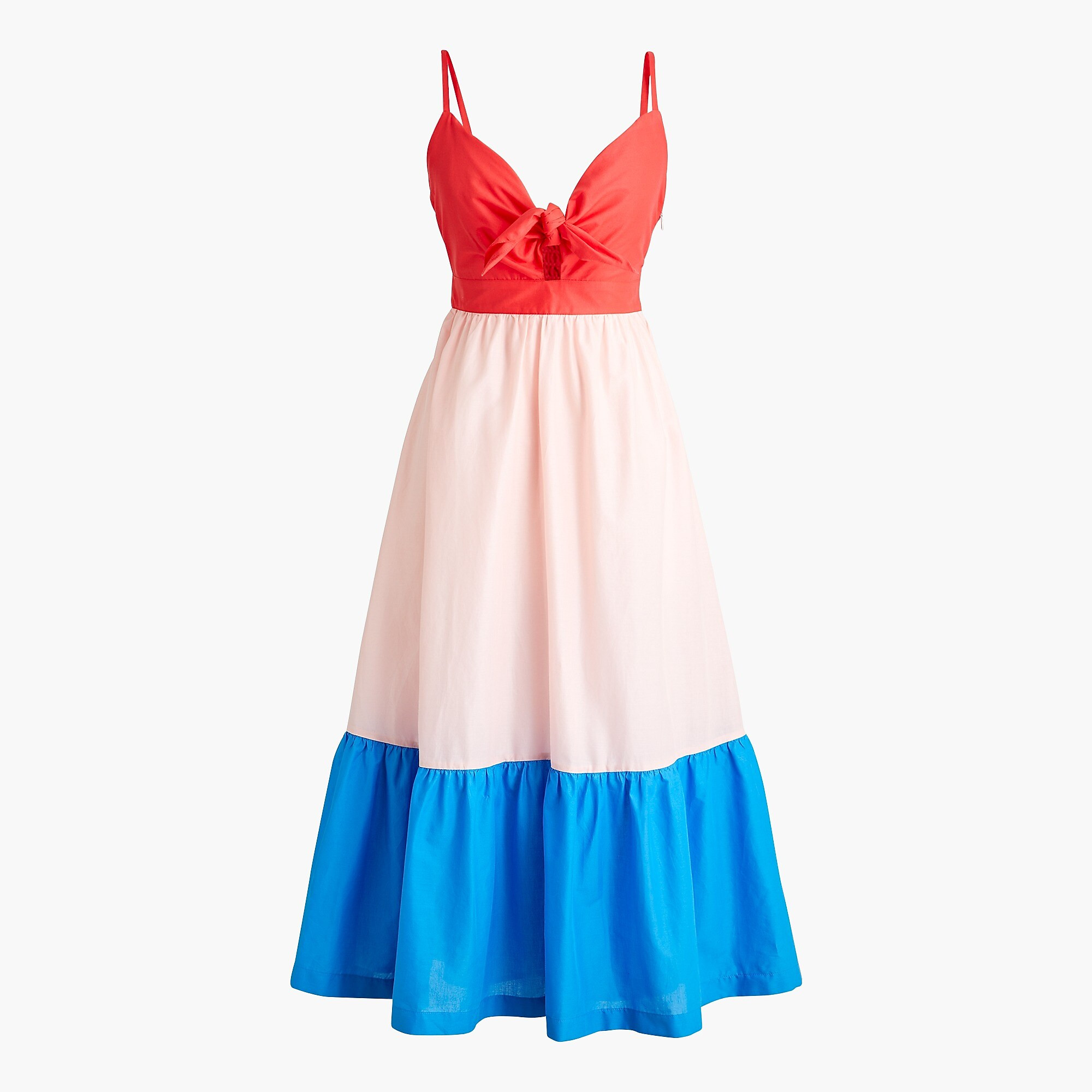 Colorblock tie-front cutout midi dress | J.Crew Factory