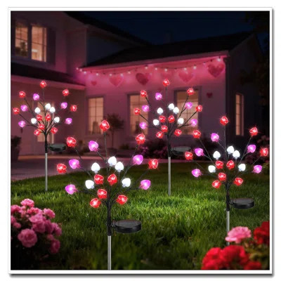 4 Pack Valentine's Day Solar Outdoor Lights 20 LED Heart Shaped 2 Modes Waterproof Decor For Garden Lawn Yard Pathway | Wayfair North America