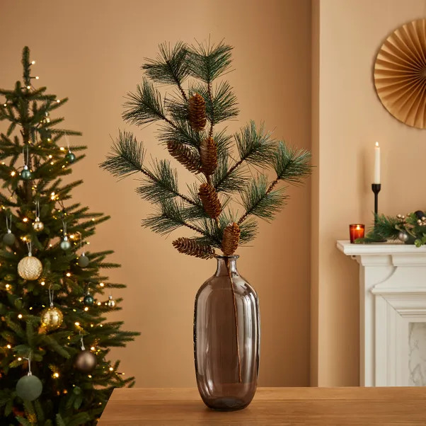 Artificial Natural Pine Stem with Pinecones | Dunelm (migrated)