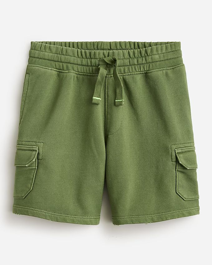 Kids' garment-dyed cargo short in terry | J.Crew US