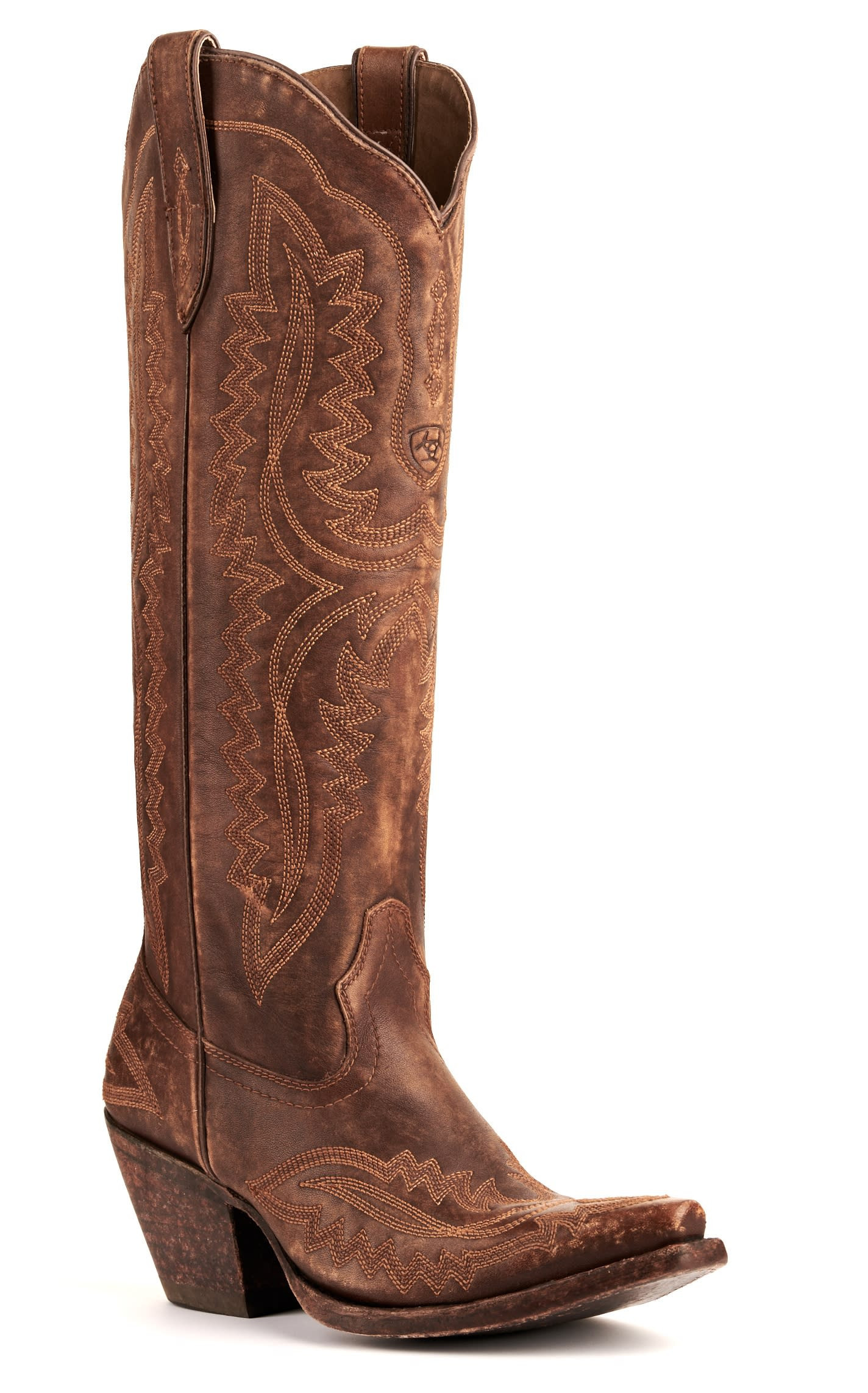 Ariat Women's Casanova Distressed Brown Snip Toe Tall Cowboy Boots - 8xB - From Cavender's | Cavender's