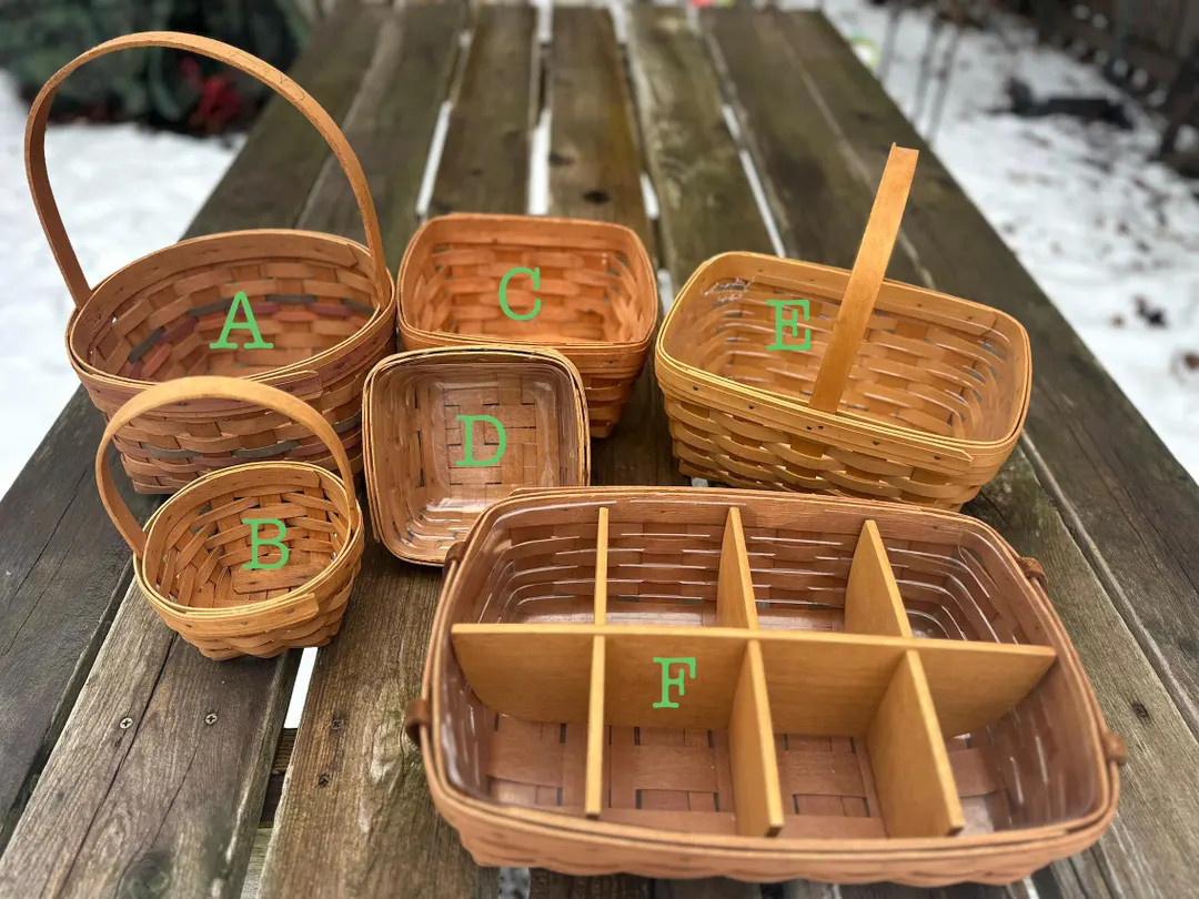 Vintage Longaberger Ohio USA Baskets Round Square Rectangle 6-compartment Divided Storage - Etsy | Etsy (US)