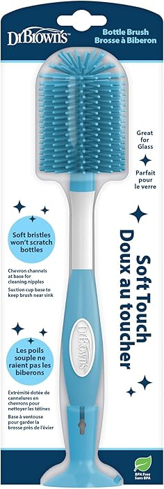 Dr. Brown's Soft Touch No Scratch Baby Bottle Cleaning Brush Nipple Cleaner with Stand and Storag... | Amazon (US)