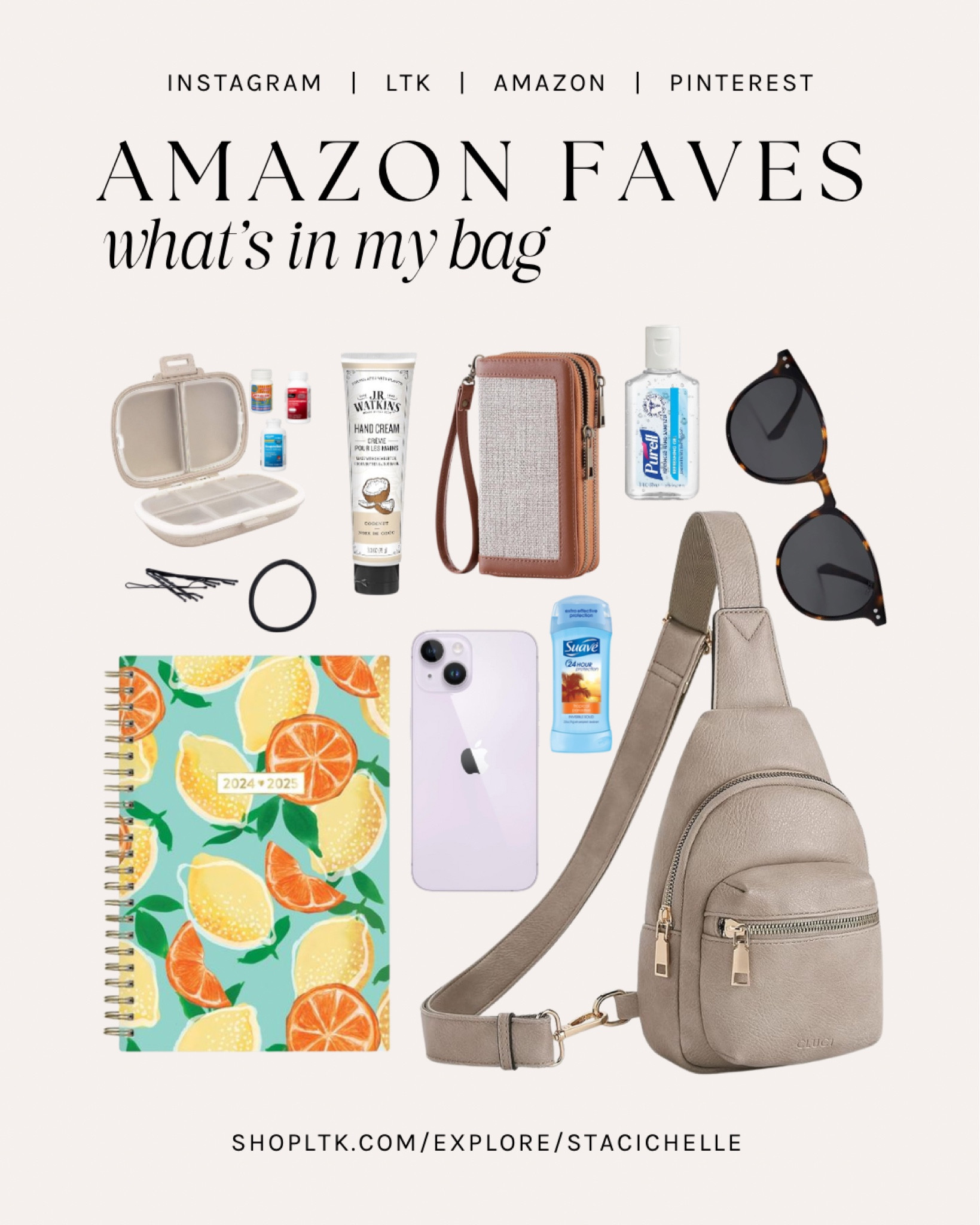 What’s in my purse? Caffeine tablets for headaches, a planner, hair ties and bobby pins, wallet, sunglasses, you name it!

#LTKFindsUnder50 #LTKItBag