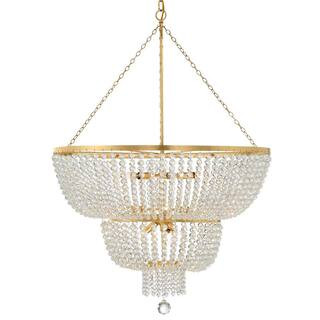 Crystorama Rylee 12-Light Antique Gold Beaded Chandelier 612-GA - The Home Depot | The Home Depot