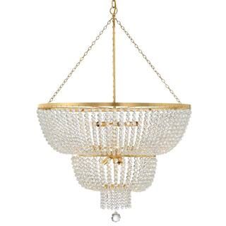 Crystorama Rylee 12-Light Antique Gold Beaded Chandelier 612-GA - The Home Depot | The Home Depot
