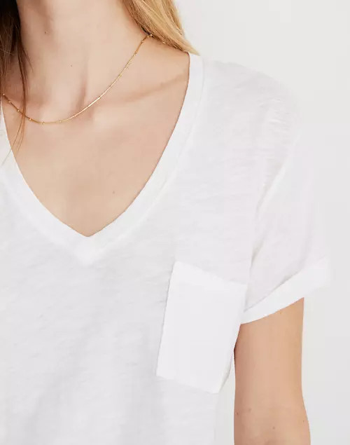 Whisper Cotton V-Neck Pocket Tee | Madewell