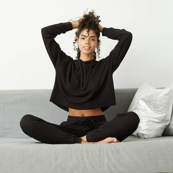 Women's Waffle Knit Cropped Hoodie - Wild Fable™ | Target