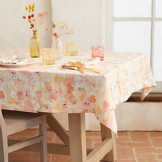Tangerine Floral Tablecloth | Terrain