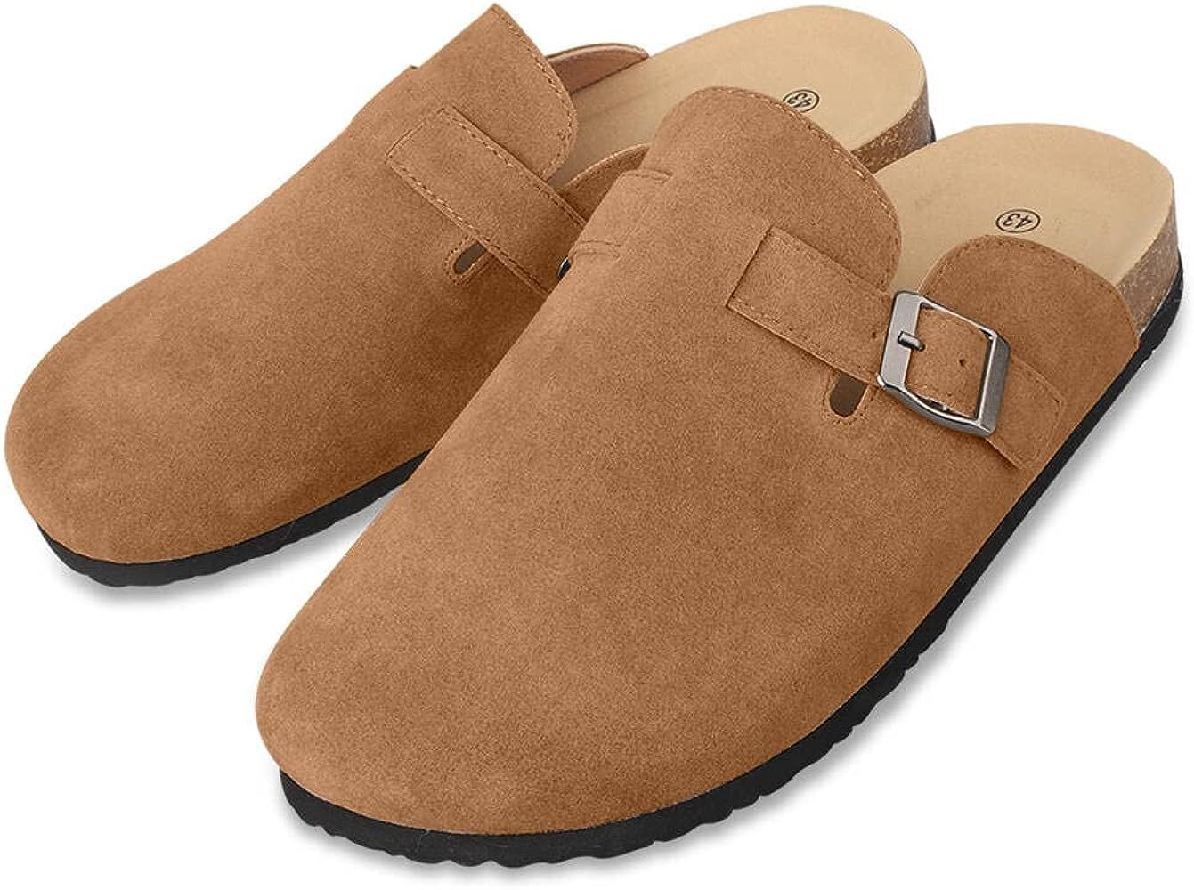 Boston Suede Clogs for Women Men Dupes Unisex Arizona Delano Slip-on Potato Shoes Footbed Cork Clogs | Amazon (US)