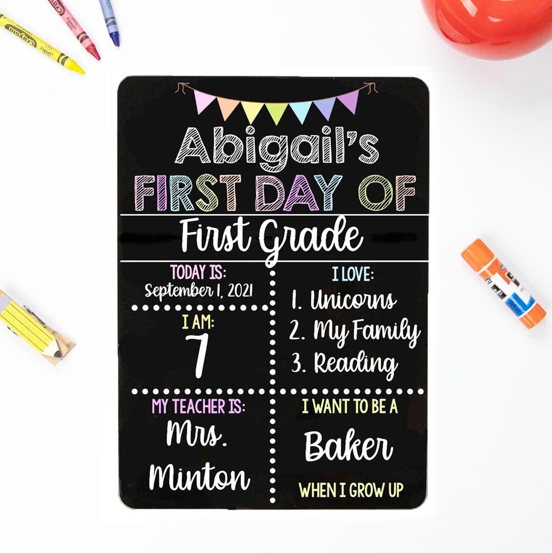 First Day of School Sign, Reusable First Day of School Board, First and Last Day of School Sign, ... | Etsy (US)